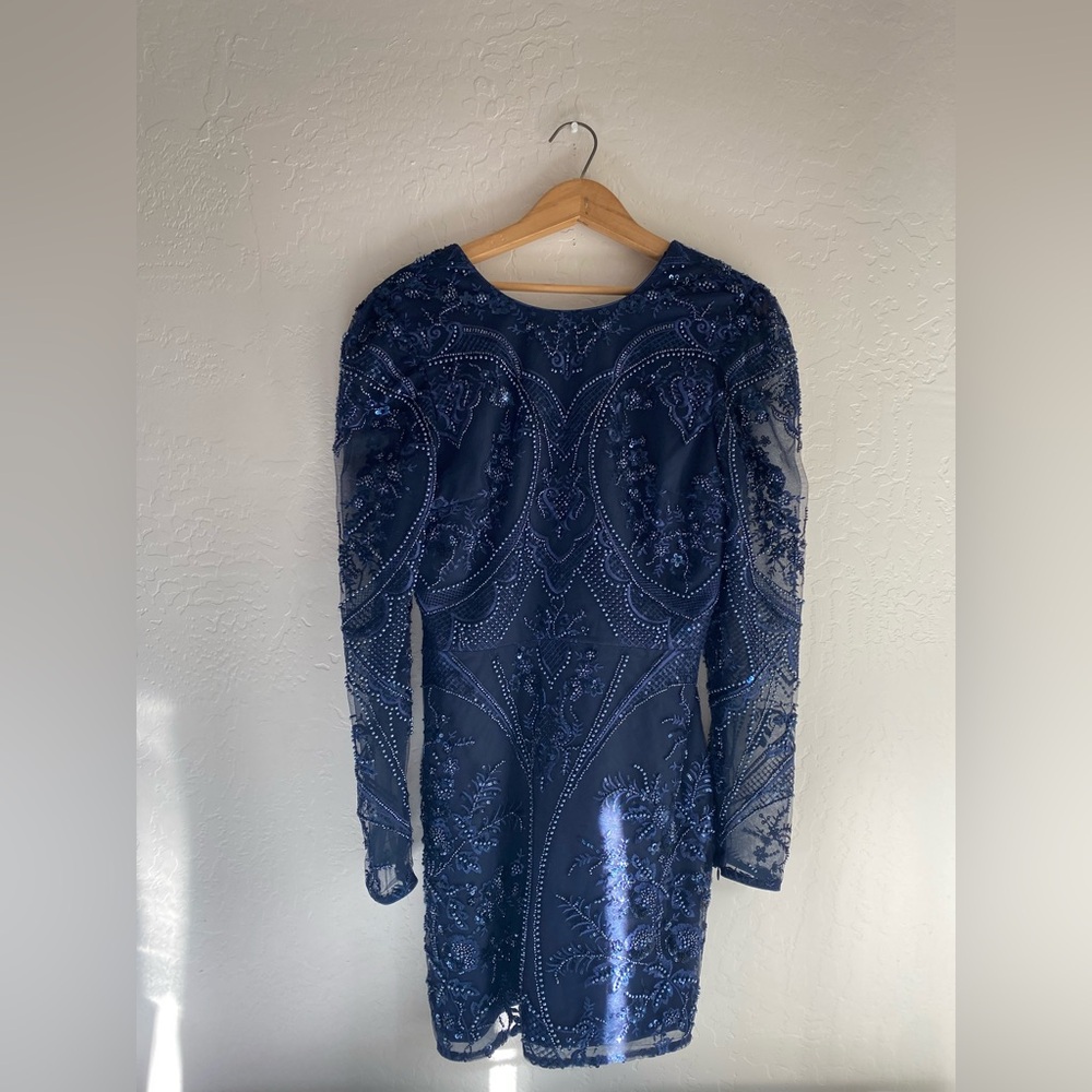 Dress the Population Navy Beaded Dress